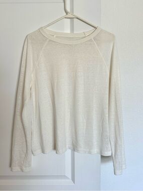 A NEW DAY - Linen blend off-white / cream long sleeve shirt blouse